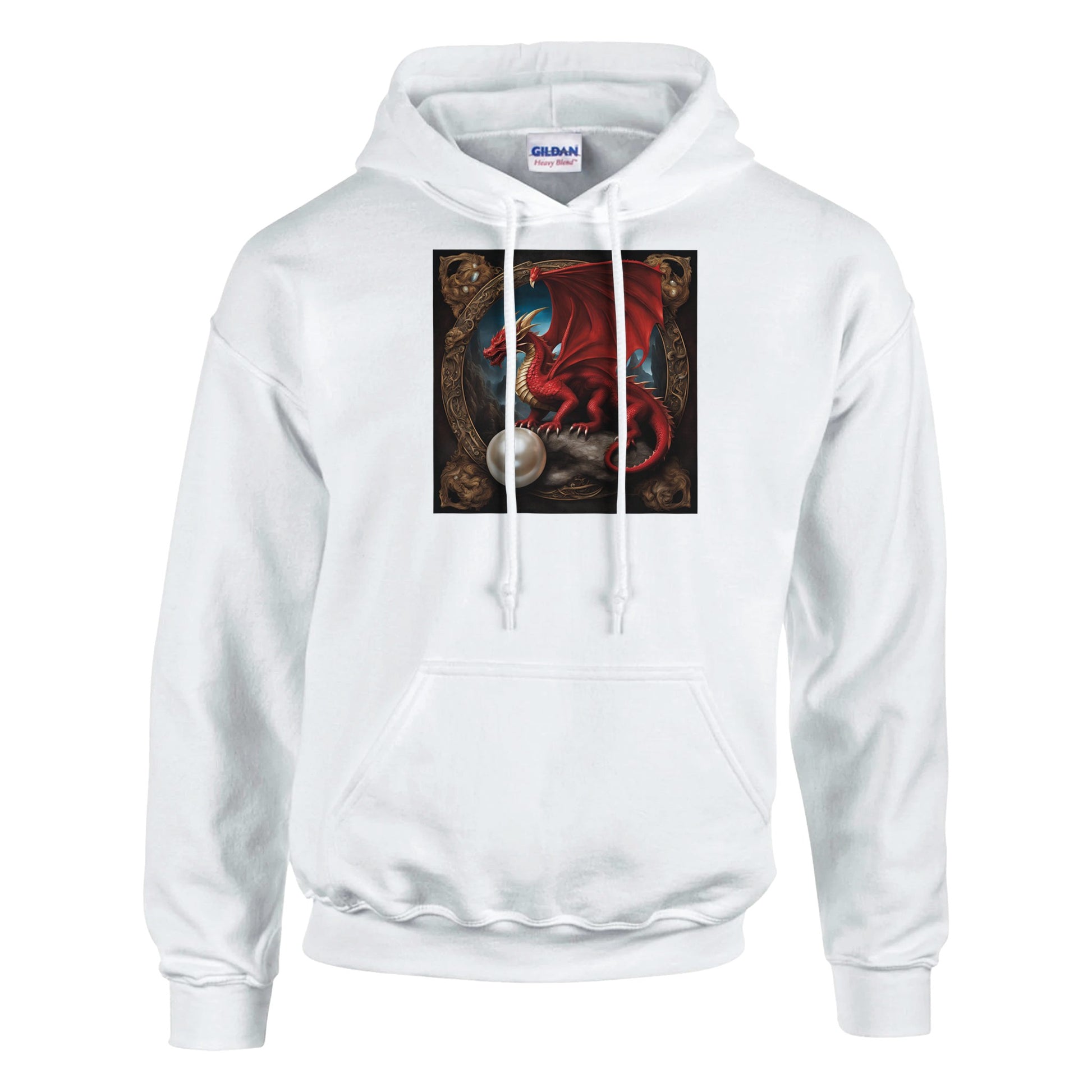 classic unisex pullover hoodie Fantasy Art dragon red personalized