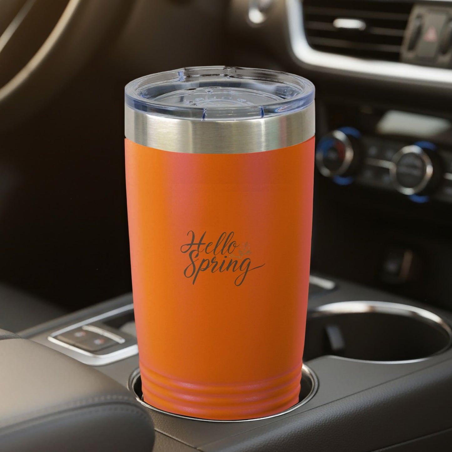 Hello Spring Orange Travel Mug for Hot and Cold Drinks