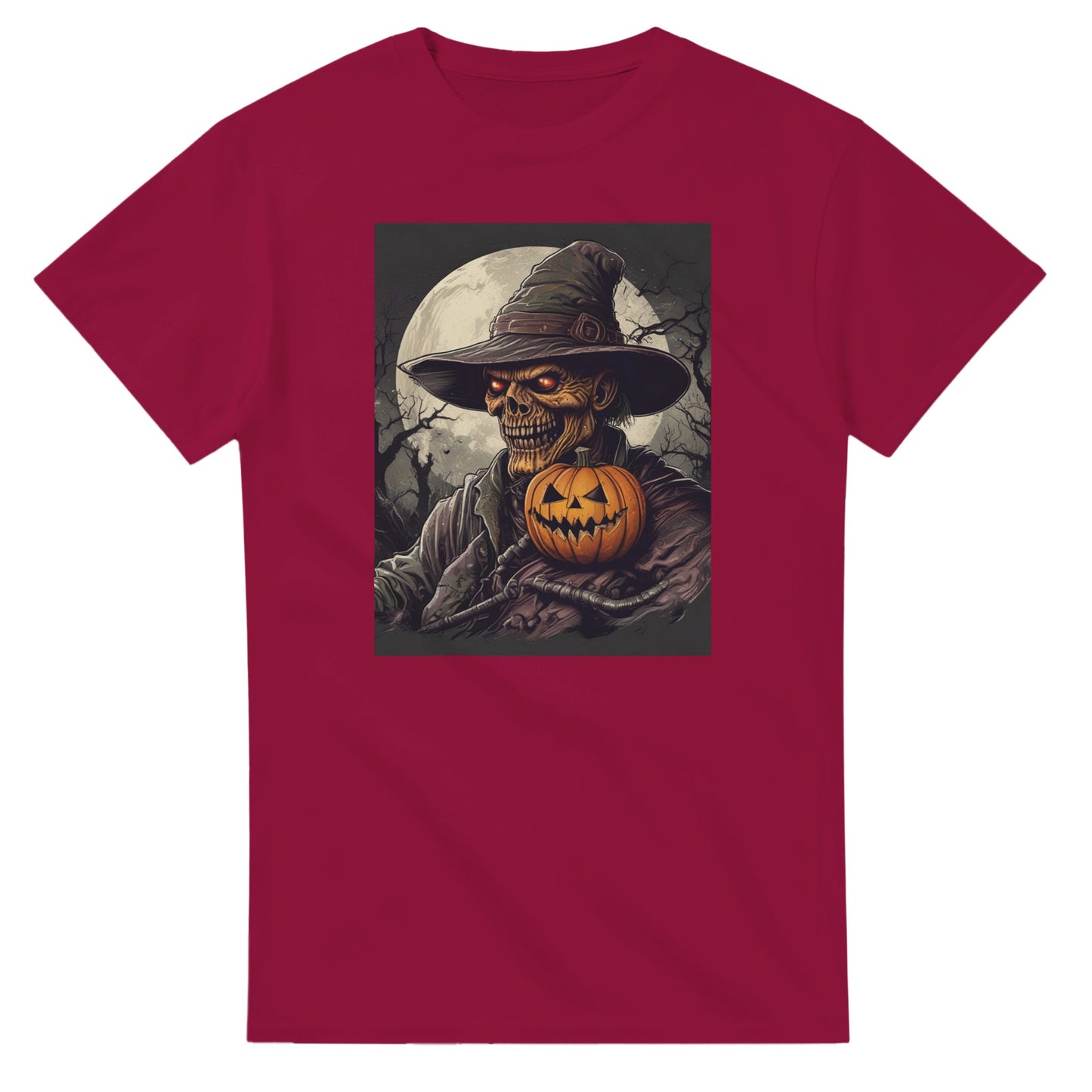 Pumpkin & Glowing Eyes on a Heavyweight T-shirt