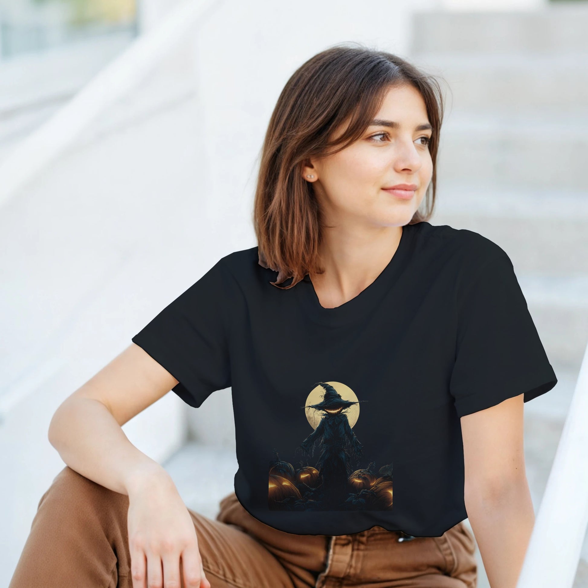 Jack-o'-Lantern Smile on a Heavyweight T-shirt