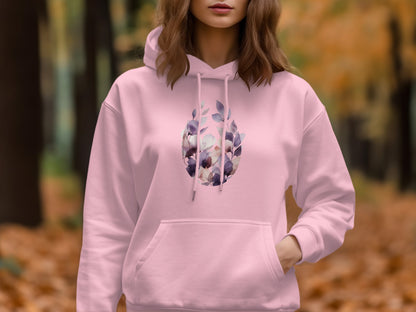 Floral Fantasy Pastel Design Hooded Sweatshirt Product