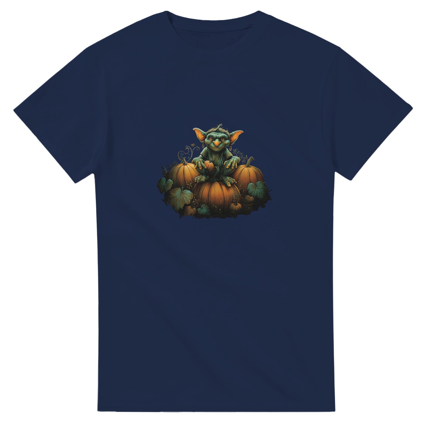 Autumn Goblin & Pumpkins on a Heavyweight T-shirt