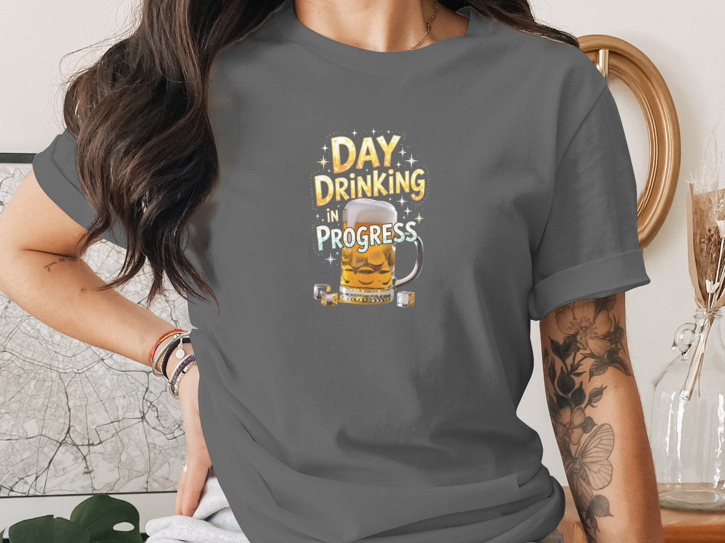 Day Drinking In Progress Cute Humorous Tee Shirt