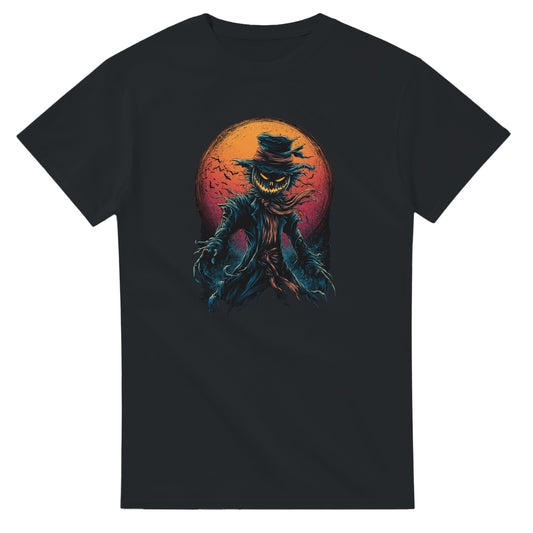 Scarecrow with Full Moon & Bats on a Heavyweight T-shirt