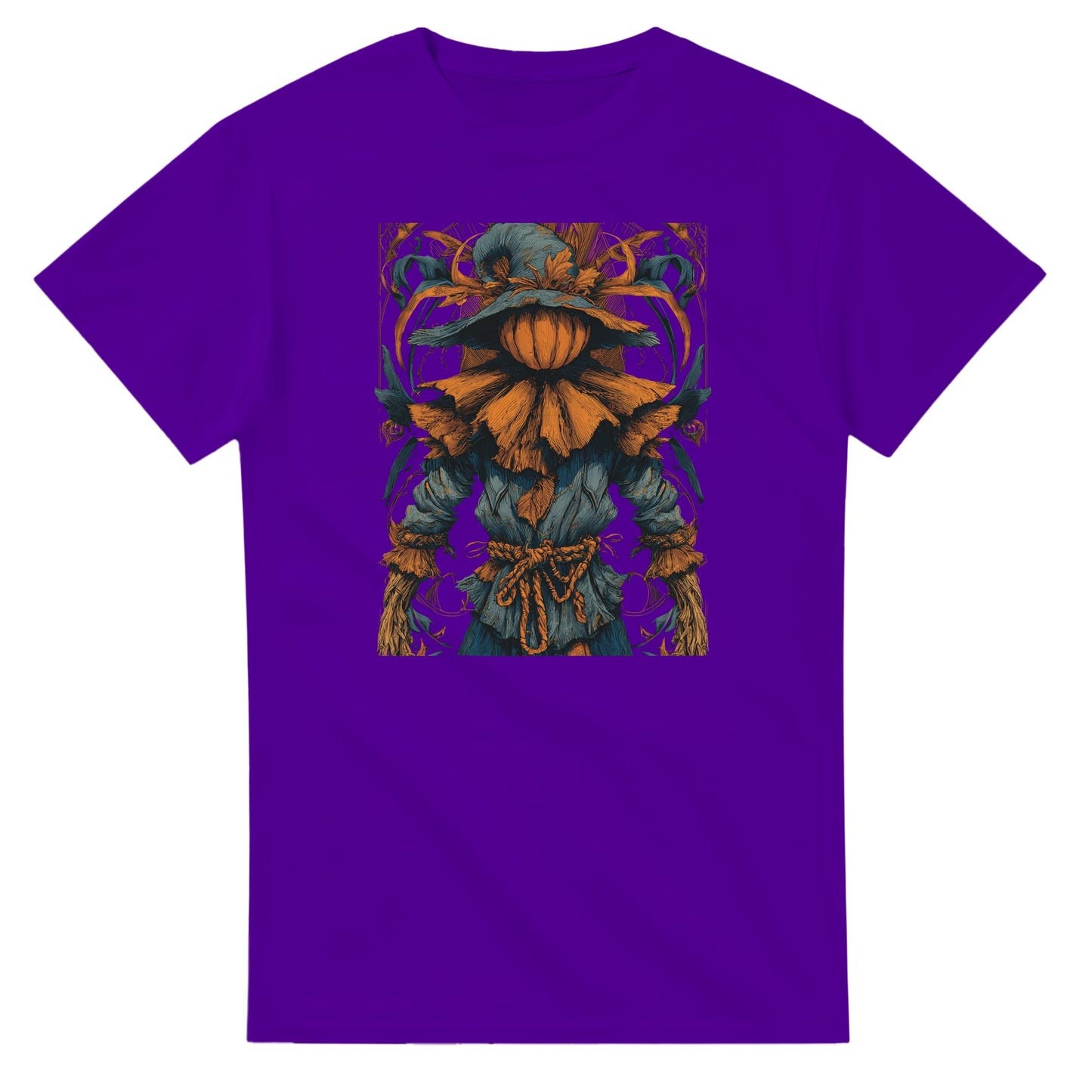 Autumn Harvest Scarecrow on a Heavyweight T-shirt