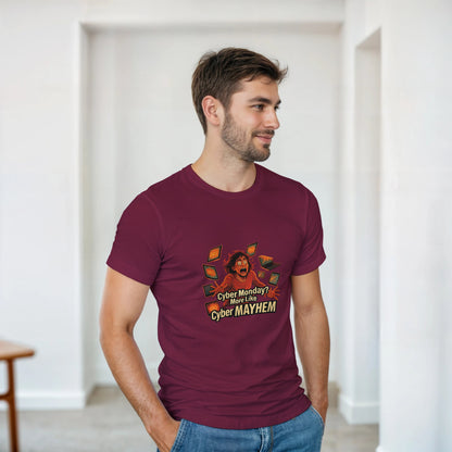 Cyber Monday Mayhem heavyweight t-shirt mockup
