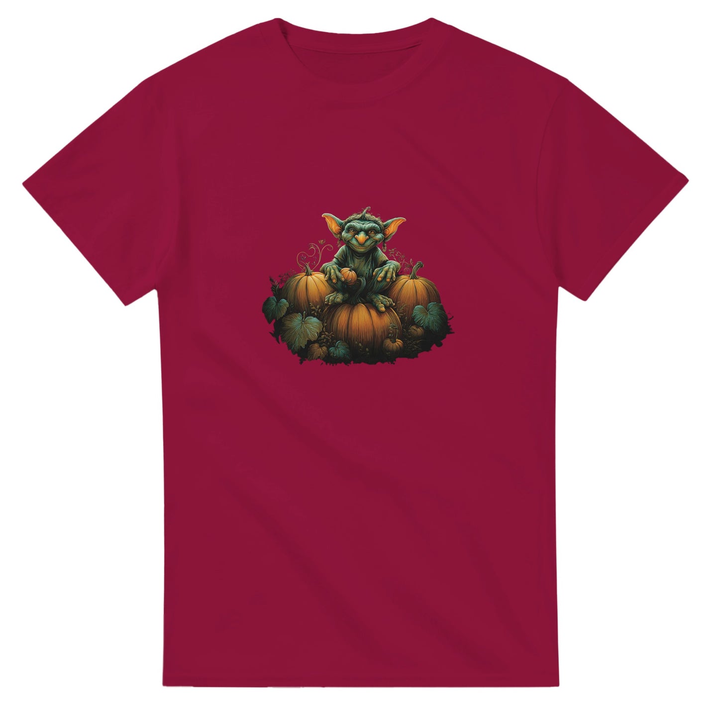 Autumn Goblin & Pumpkins on a Heavyweight T-shirt