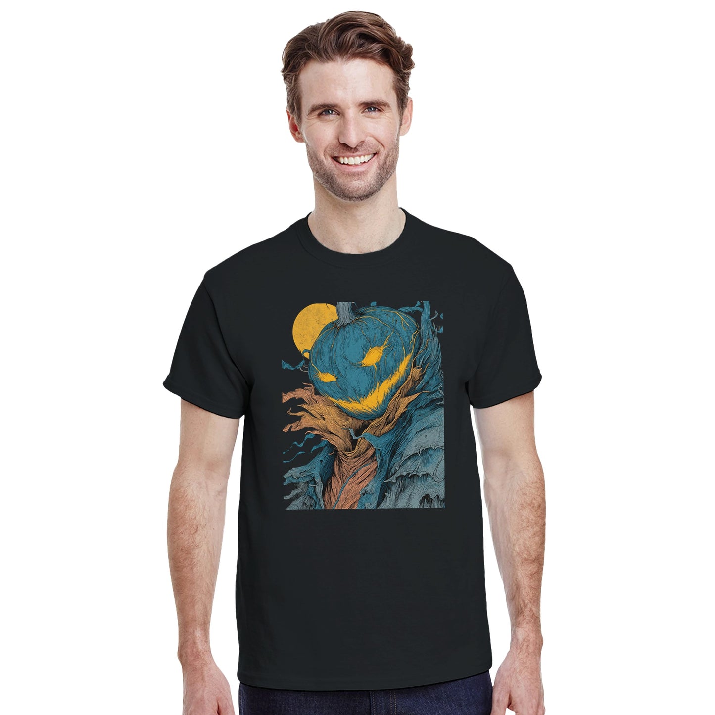 Mysterious Jack-o'-Lantern on a Heavyweight T-shirt