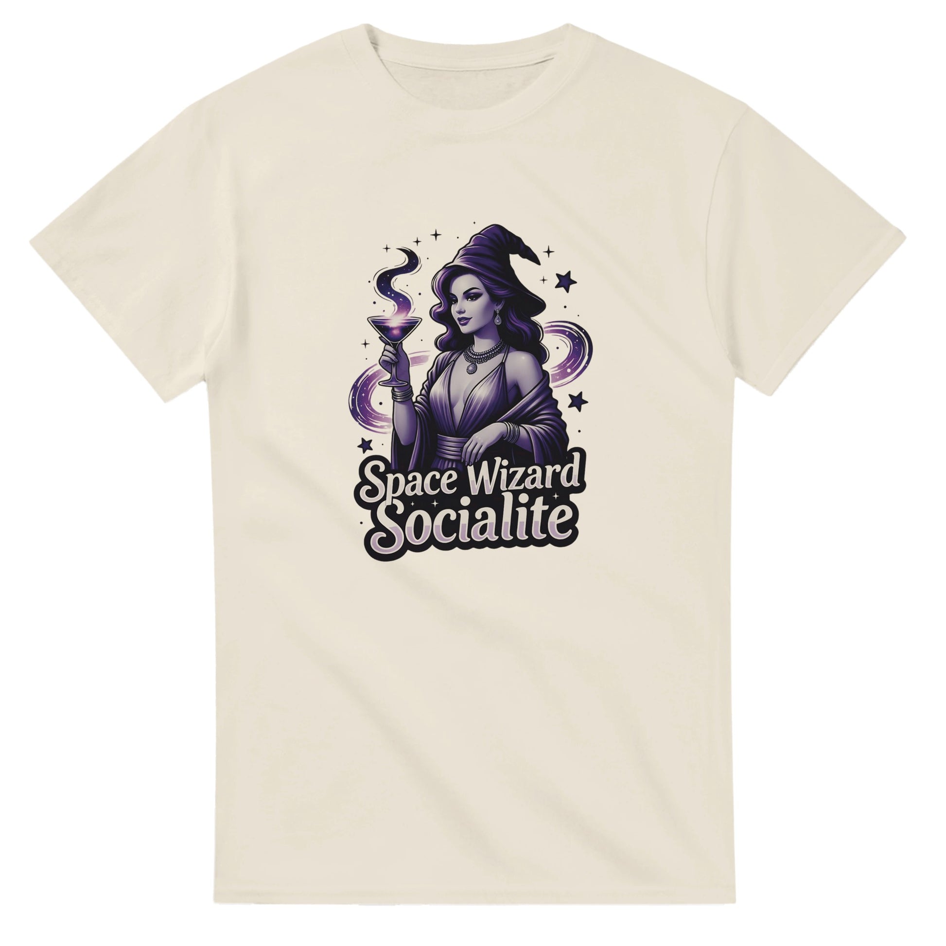 Space Wizard Socialite graphic design on a Heavyweight T-shirt