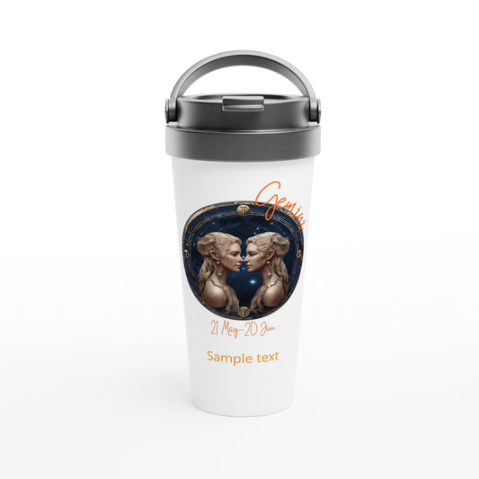15oz stainless steel travel mug gemini twins personalized