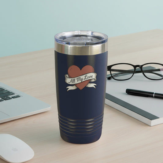 All My Love Heart Design Insulated Travel Mug