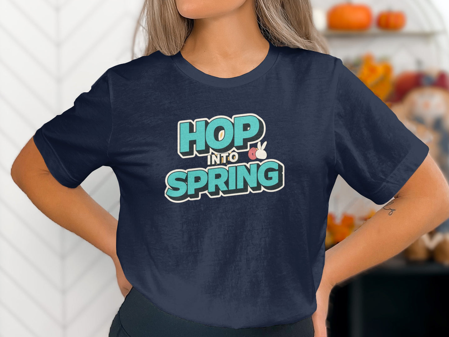 HOP INTO SPRING bunny egg pastel themed product type
Hop Into Spring, Spring Tee, Bunny Design, Easter Shirt, Pastel Graphic, Navy Blue Top, Seasonal Wear, Holiday Apparel, Cute Shirt, Women Fashion, Graphic Tee, Egg Motif, Spring Celebration, Unique Gift, Casual Clothing, Festive Design, Springtime Style, Trendy Top, Fun Shirt, Spring Vibes