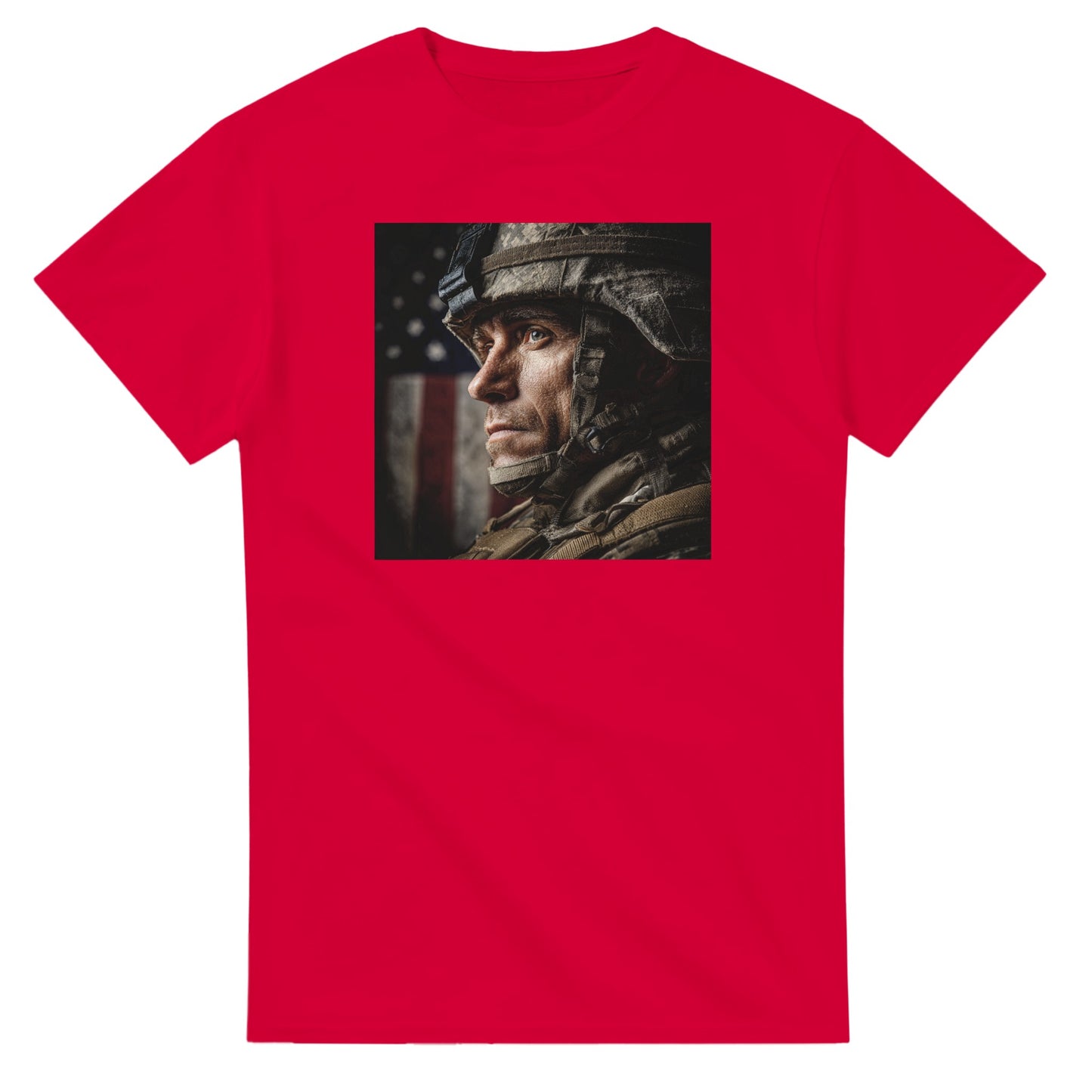 Patriotic Soldier on a heavyweight t-shirt