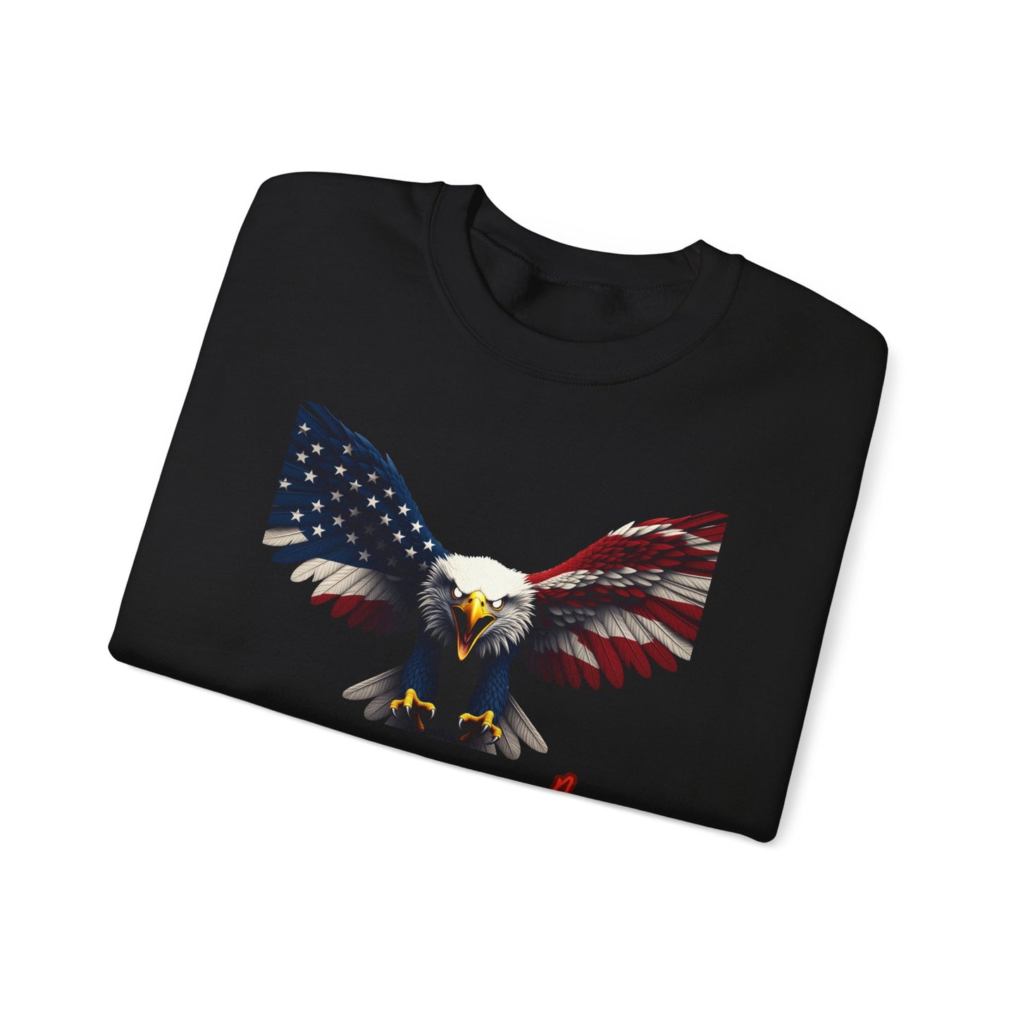 Merica. That's It Patriotic Eagle text on a Crewneck Sweatshirt