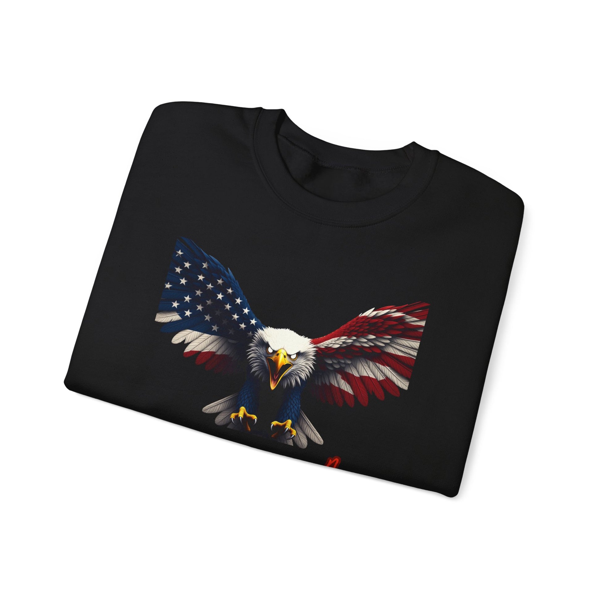 Merica. That's It Patriotic Eagle text on a Crewneck Sweatshirt