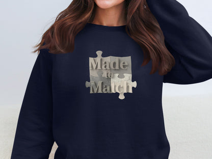 Made to Match Puzzle Piece Graphic Sweatshirt