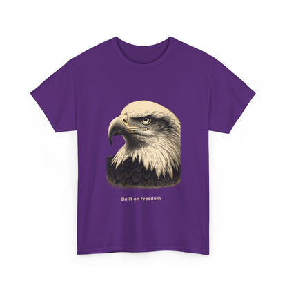 Engraved Eagle - Built for Strength - muted text on the bottom of a Heavyweight T-shirt