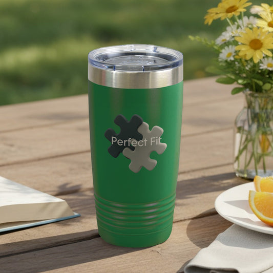 Perfect Fit Puzzle Pieces Green Tumbler Product