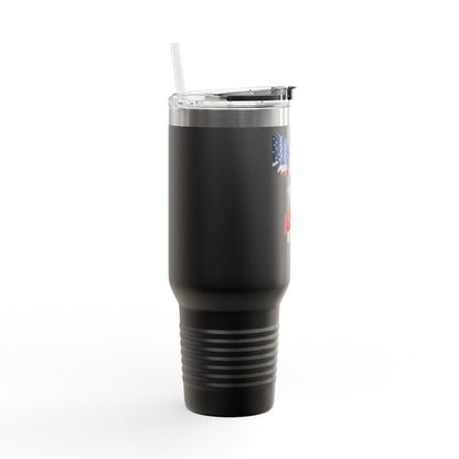 Never Forget Patriotic Eagle on a 40oz tumbler