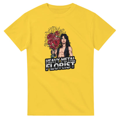 Woman wearing a t-shirt with a graphic design in a mall setting