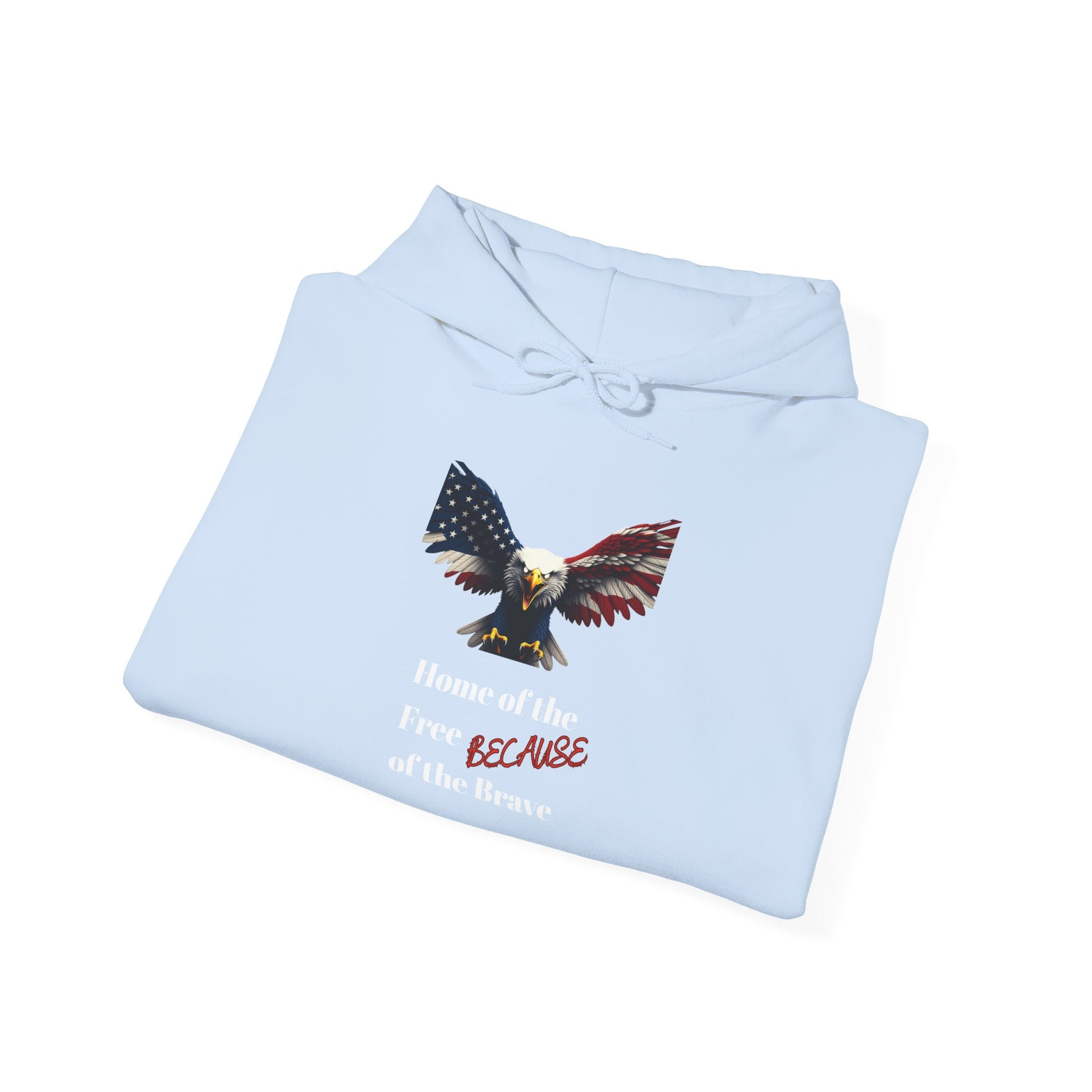 Home Of The Free Because Of The Brave Patriotic Eagle on a Pullover Hoodie