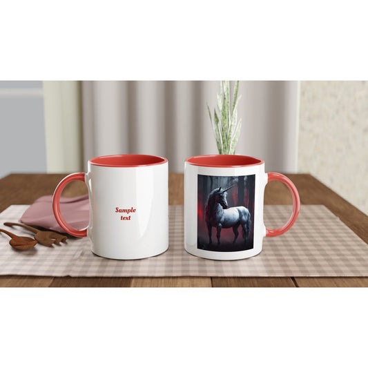 11oz ceramic mug with color inside majestic unicorn personalized