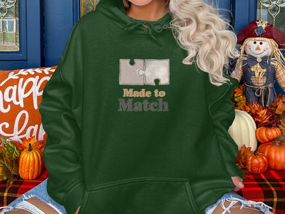 Made to Match Puzzle Graphic Green Hoodie Product