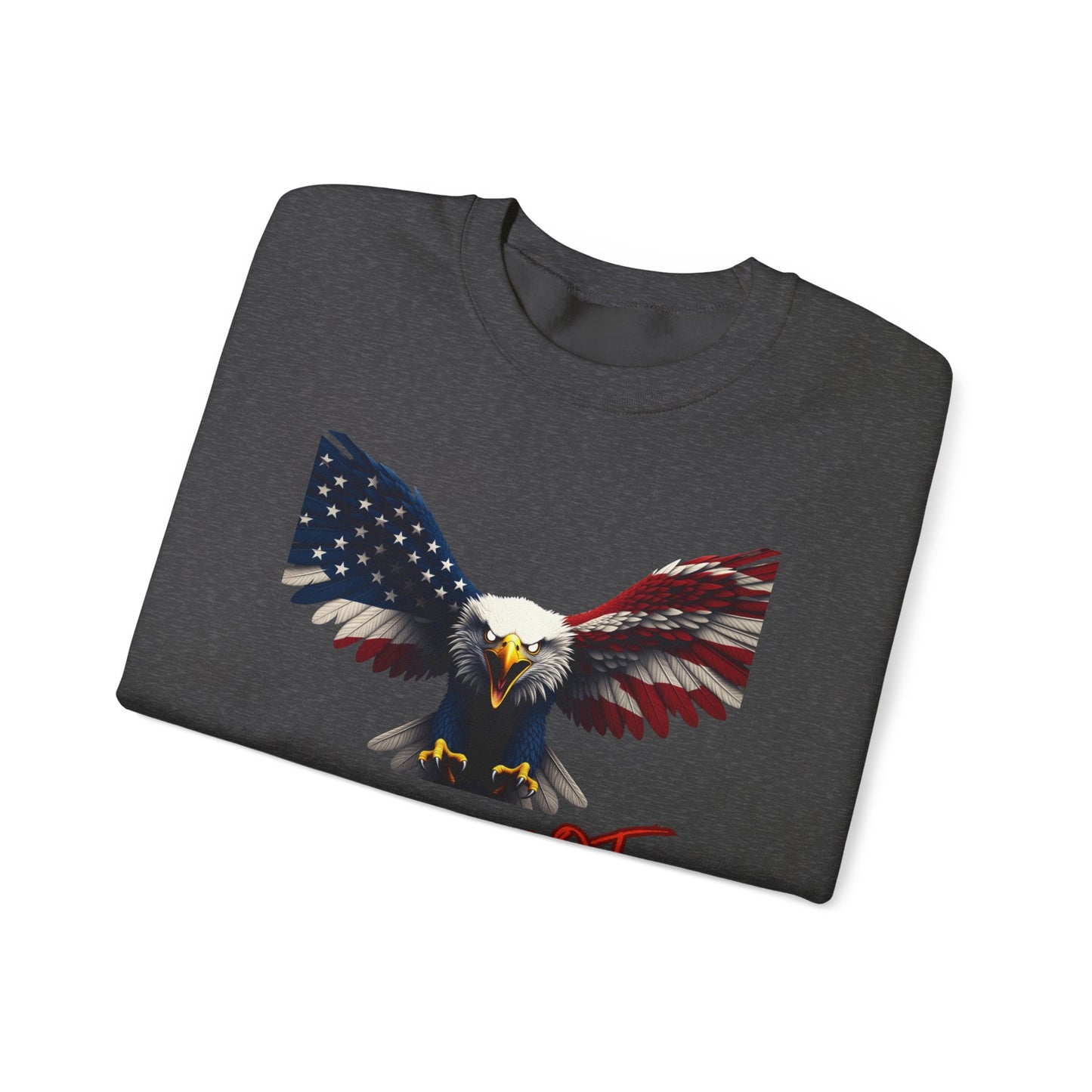 Shall Not Be Infringed Patriotic Eagle text on a Crewneck Sweatshirt
