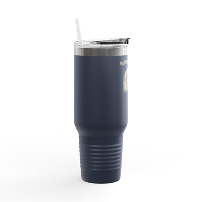 Built of Freedom text on the top of a  40oz Insulated Travel Mug