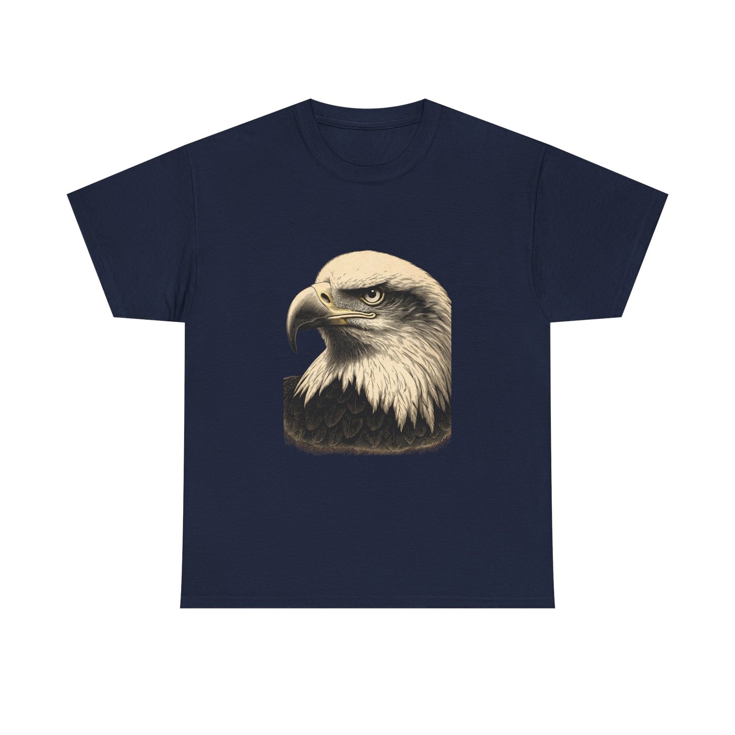 Engraved Eagle Head on a Heavyweight T-shirt