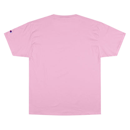 Engraved Eagle - United We Stand - text on the bottom of a Champion Tee