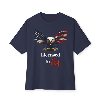 Licensed To Fly Patriotic Eagle on a Premium Tee