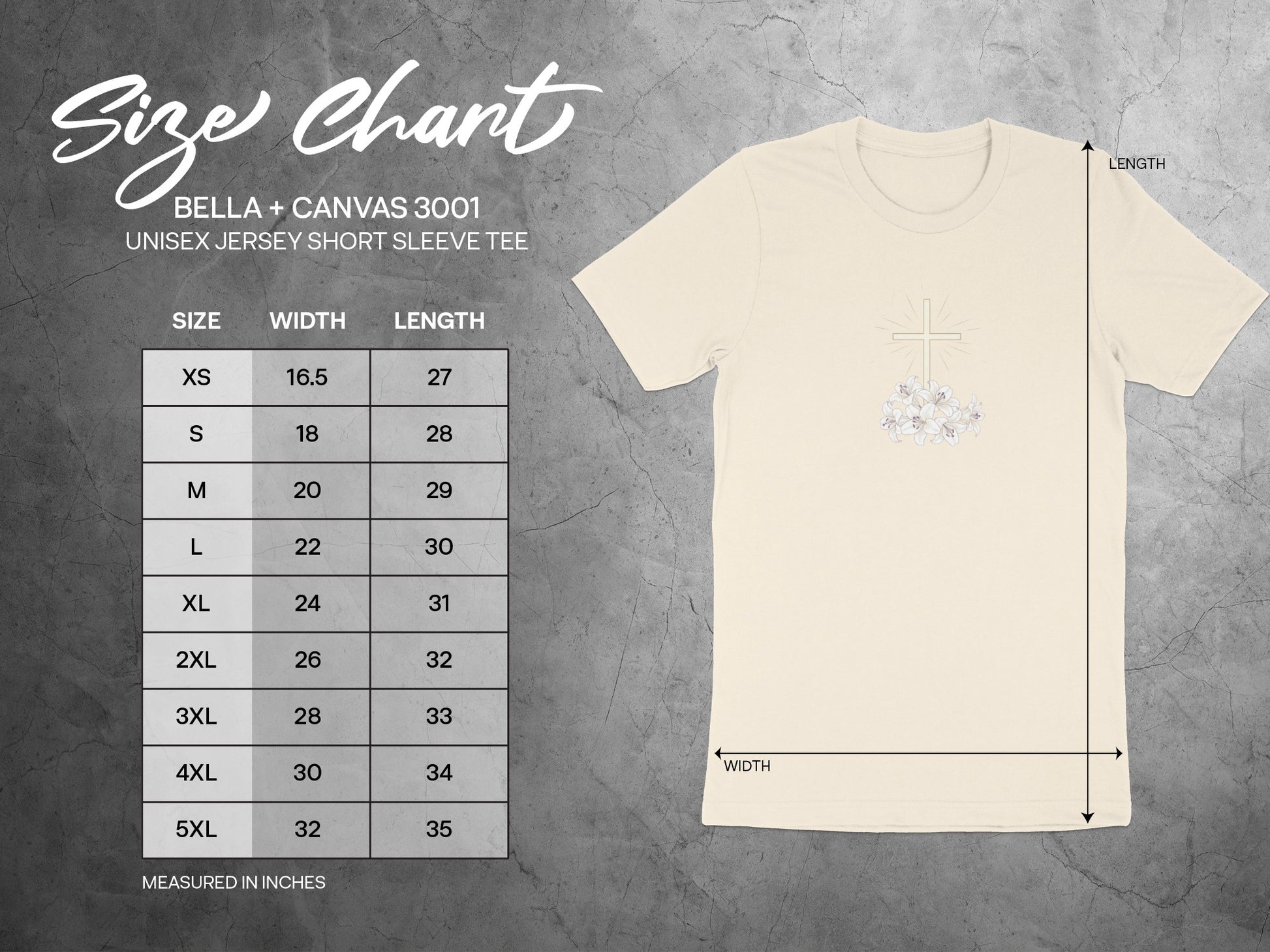 UNISEX SHORT SLEEVE TEE Christian Cross Lilies product type
Unisex Tee
Short Sleeve
TShirt
Christian Cross
Easter Lilies
Religious Tee
Floral Cross
Graphic Tee
Faith Apparel
Holy Symbol
White Lilies
Spiritual Wear
Gift Christian
Worship Tee
Jesus Cross
Church Apparel
Elegant Design
Unisex Fit
Cream Shirt
Spring Design