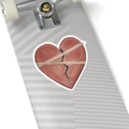 Broken Heart Duct Taped Skateboard Design Sticker