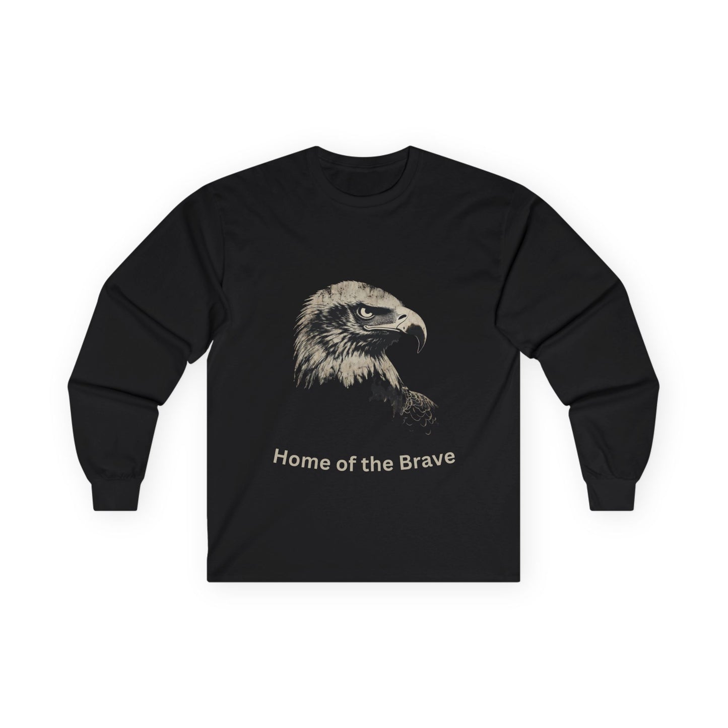 Home of the Brave text on a Long-Sleeve Tee
