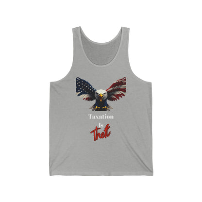 Taxation Is Theft Patriotic Eagle on a Premium Tank Top