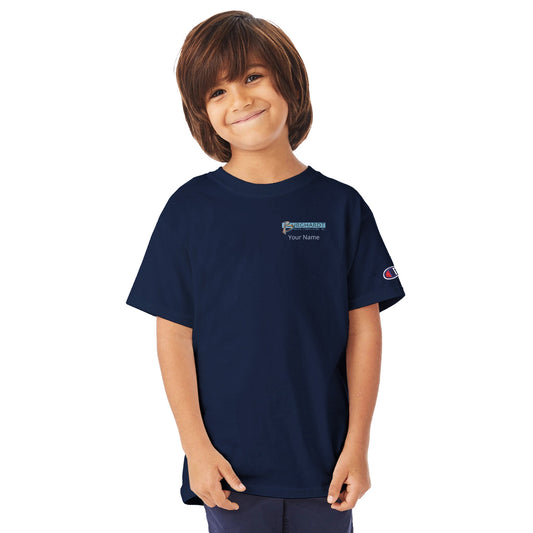 Burghardt Metal Fabricating, Inc., logo on a Kids Premium T-Shirt - Champion