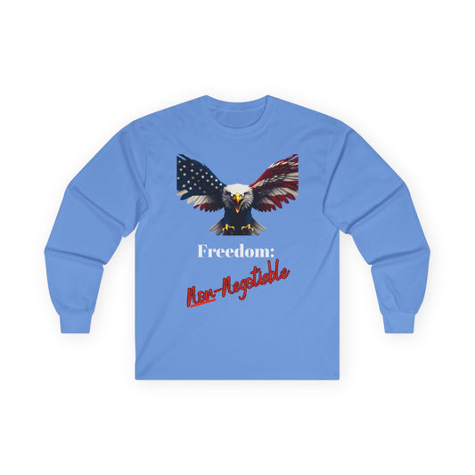 Freedom Non-Negotiable Patriotic Eagle on a long sleeve tee