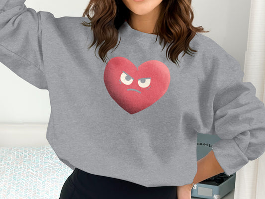 Grumpy Red Heart Graphic Design Sweater Product