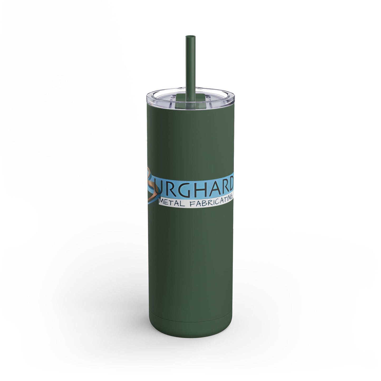 Burghardt Metal Fabricating, Inc., logo on a 20oz Insulated Skinny Tumbler