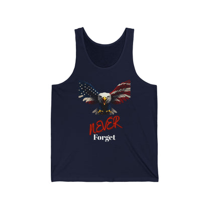 Never Forget Patriotic Eagle on a Premium Tank Top