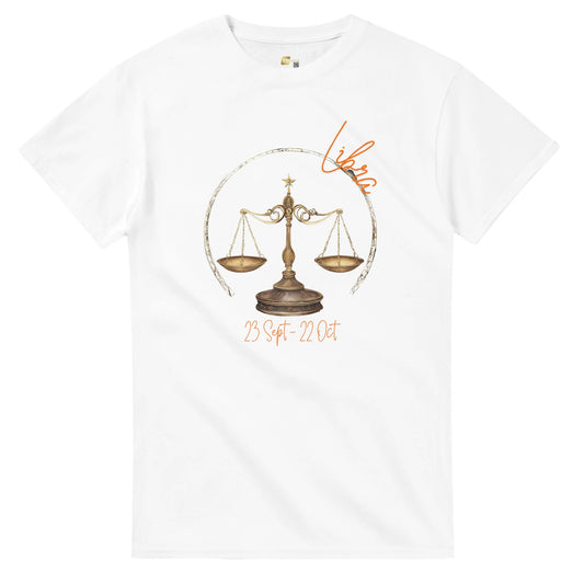 heavyweight crewneck t-shirt Astrology libra scales personalized
