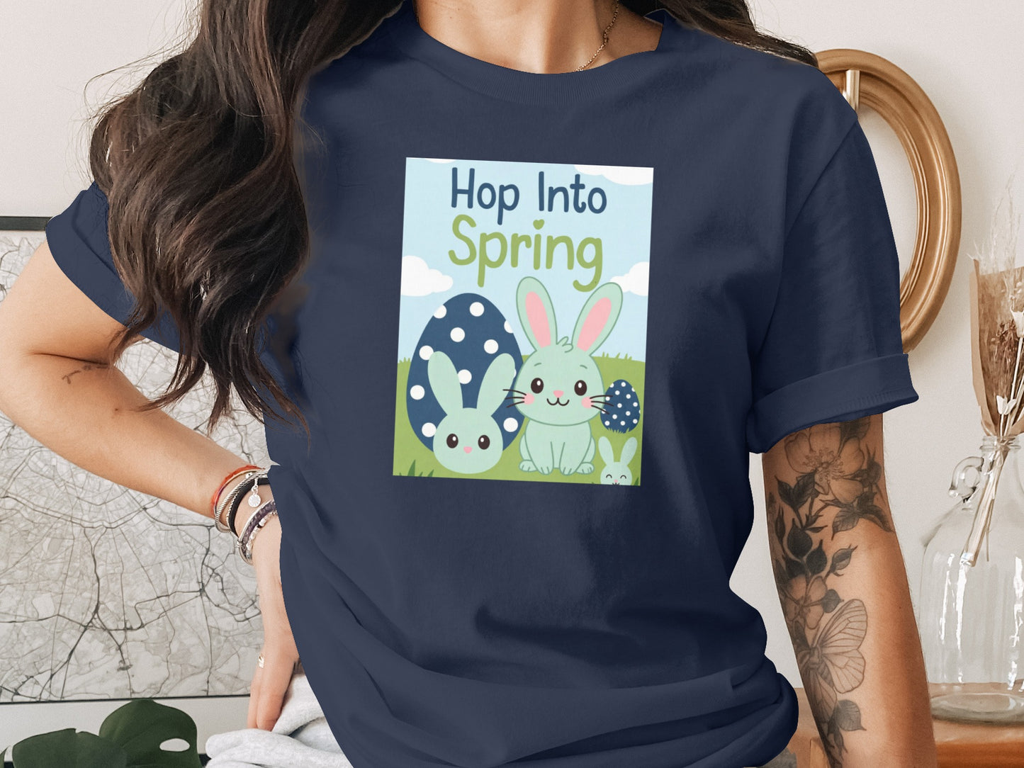 Hop Into Spring Easter Bunnies Graphic T-Shirt product type