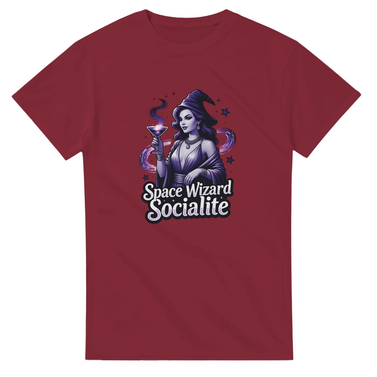 Space Wizard Socialite graphic design on a Heavyweight T-shirt