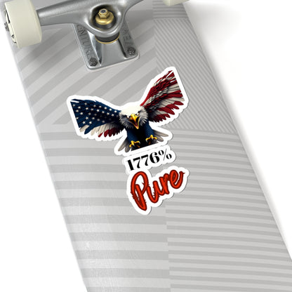 1776% Pure Patriotic Eagle on a Kiss-Cut Stickers