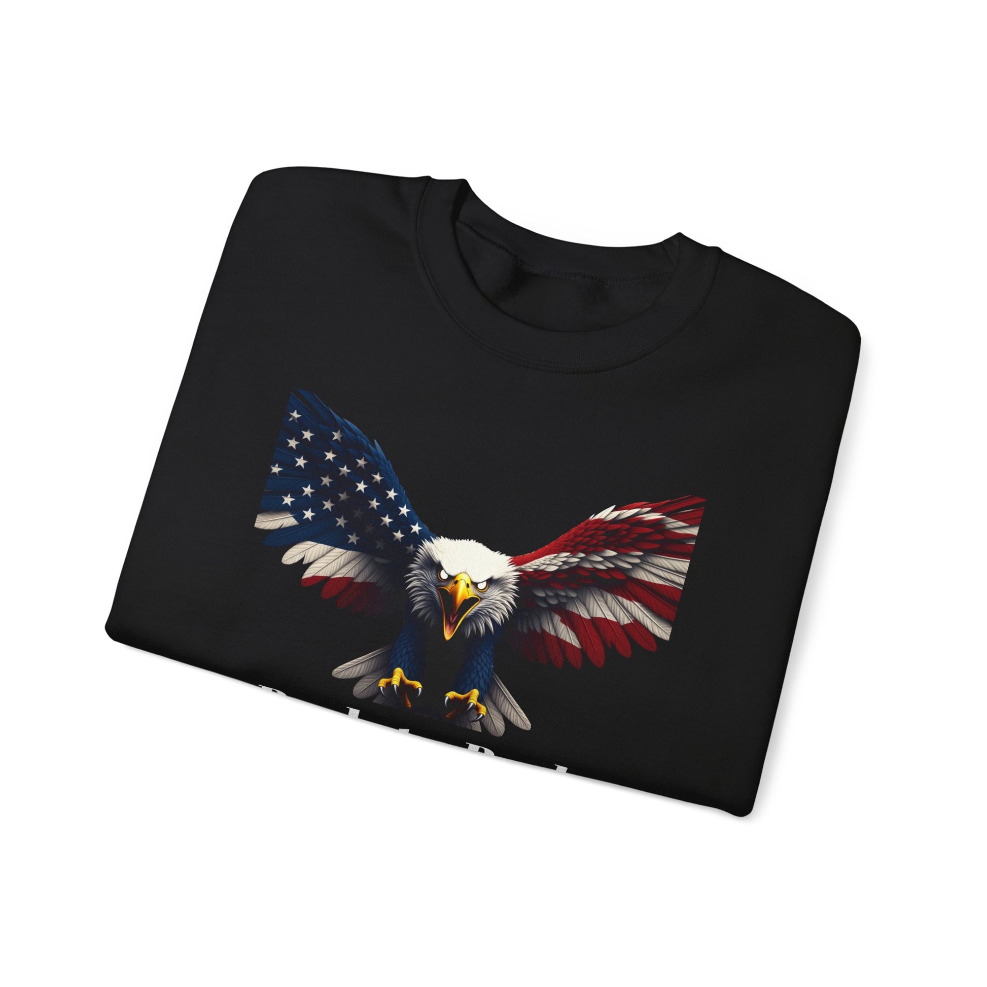 Back-To-Back World War Champs Patriotic Eagle text on a Crewneck Sweatshirt