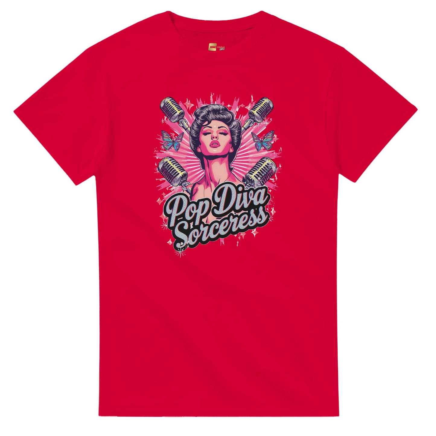Pop Diva Sorceress graphic design on a Heavyweight T-shirt