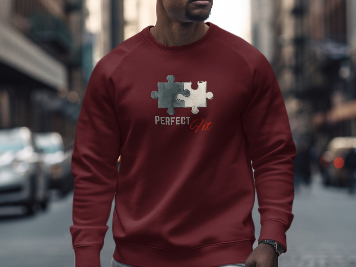 Perfect Fit Puzzle Graphic Sweatshirt for Casual Wear