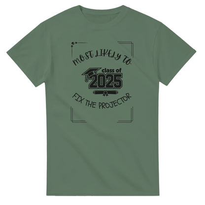 Most Likely To' high school design on a Heavyweight T-shirt 