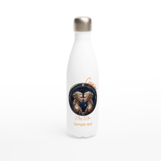 17oz Stainless Steel Water Bottle - Gemini Twins, Personalized, Insulated
